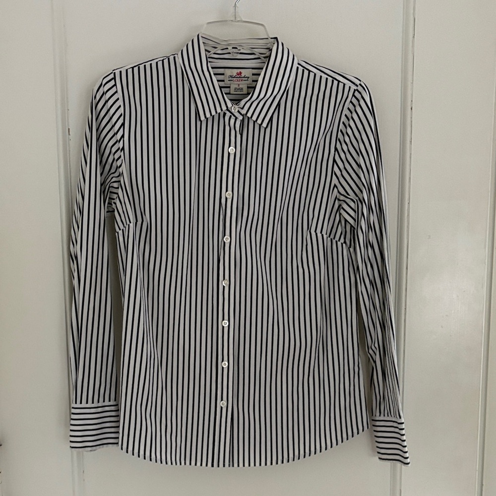J. Crew Charcoal and White Striped Button Down Shirt